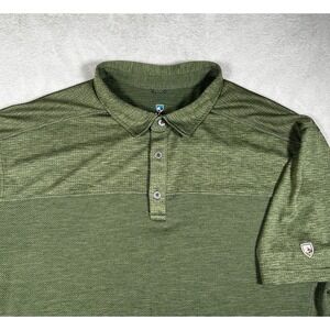 Kuhl Polo Shirt Men 2XL Green Engineered Performance Outdoors Lightweight Hiking